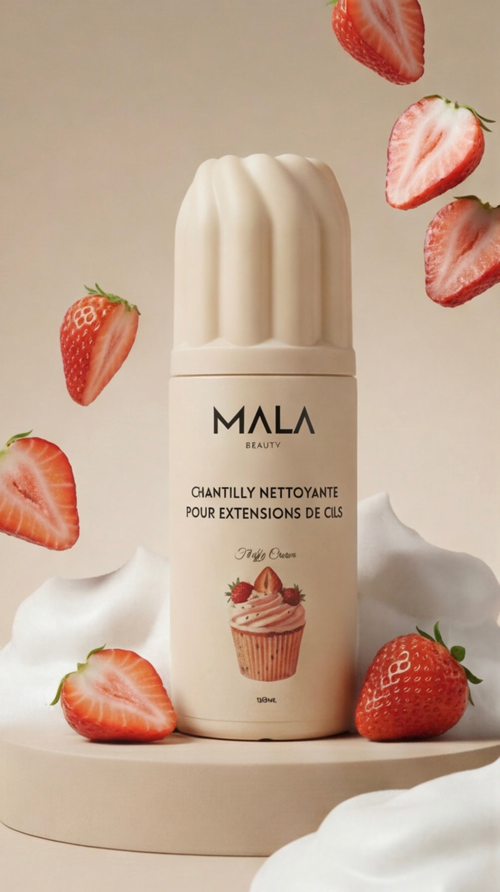 Chantilly nettoyante pour extensions de cils et sourcils